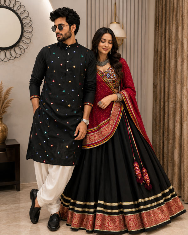 Black Color Traditional Couple Combo Collection