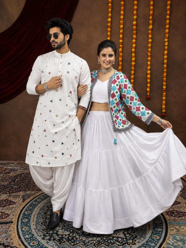 Fully Stitched Ready To Wear Lehenga Choli With Mens Kurta Pajama