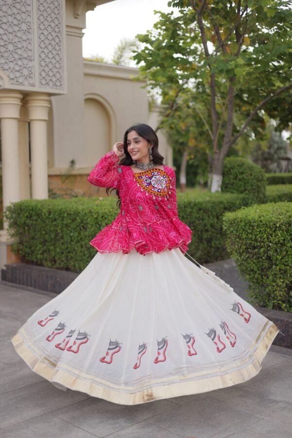 Kora Cotton Lehenga Choli with Gota-Lace