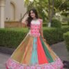 cotton printed lehenga choli with mirror lace work