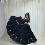 Navratri Rayon Lehenga Choli with Embroidery and Real Mirror Work