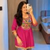 Heavy Rayon Short Top with Gamthi Kodi Lace and Real Mirror Work