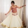 Heavy Rayon Lagdi Patta Lace Lehenga Choli with Real Mirror Work and 5 Meter Flair
