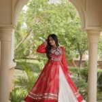 Kora Cotton Frill Lehenga Kurti with 12 Meter Flair and Bandhani Kutchi Patchwork