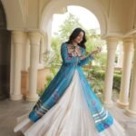 Navratri 2026 Kora Cotton 12 Meter Flair Lehenga with Bandhani Kutchi Patchwork Kurti