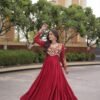 Rayon Gamthi Mukaish Mirror Work Gown with Gota Patti and 12 Meter Flair