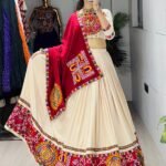 Kutchi Rayon Cotton Lehenga Choli with Gamthi Embroidery and Real Mirror Work
