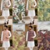 Men’s Malai Satin kurta pant set with Natural Crepe koti and positional sequin work