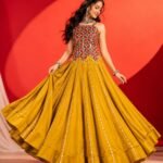 Pure Rayon Cotton Gota Patti Gamthi Lehenga Choli with 6 Meter Flair