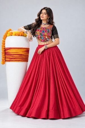 Pure Rayon Cotton Diamond Stone Work Lehenga Choli with 6 Meter Flair
