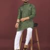 Men’s viscose silk kurta pyjama set with full sleeves for festive and party wear